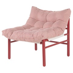 Upholstered Burgundy Armchair, Studio Sample Ready to Ship