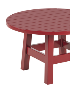 Coffee Table, Ø900mm, Pine Wood in New Burgundy, Studio Sample Ready to Ship