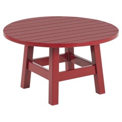 Coffee Table, Ø900mm, Pine Wood in New Burgundy, Studio Sample Ready to Ship