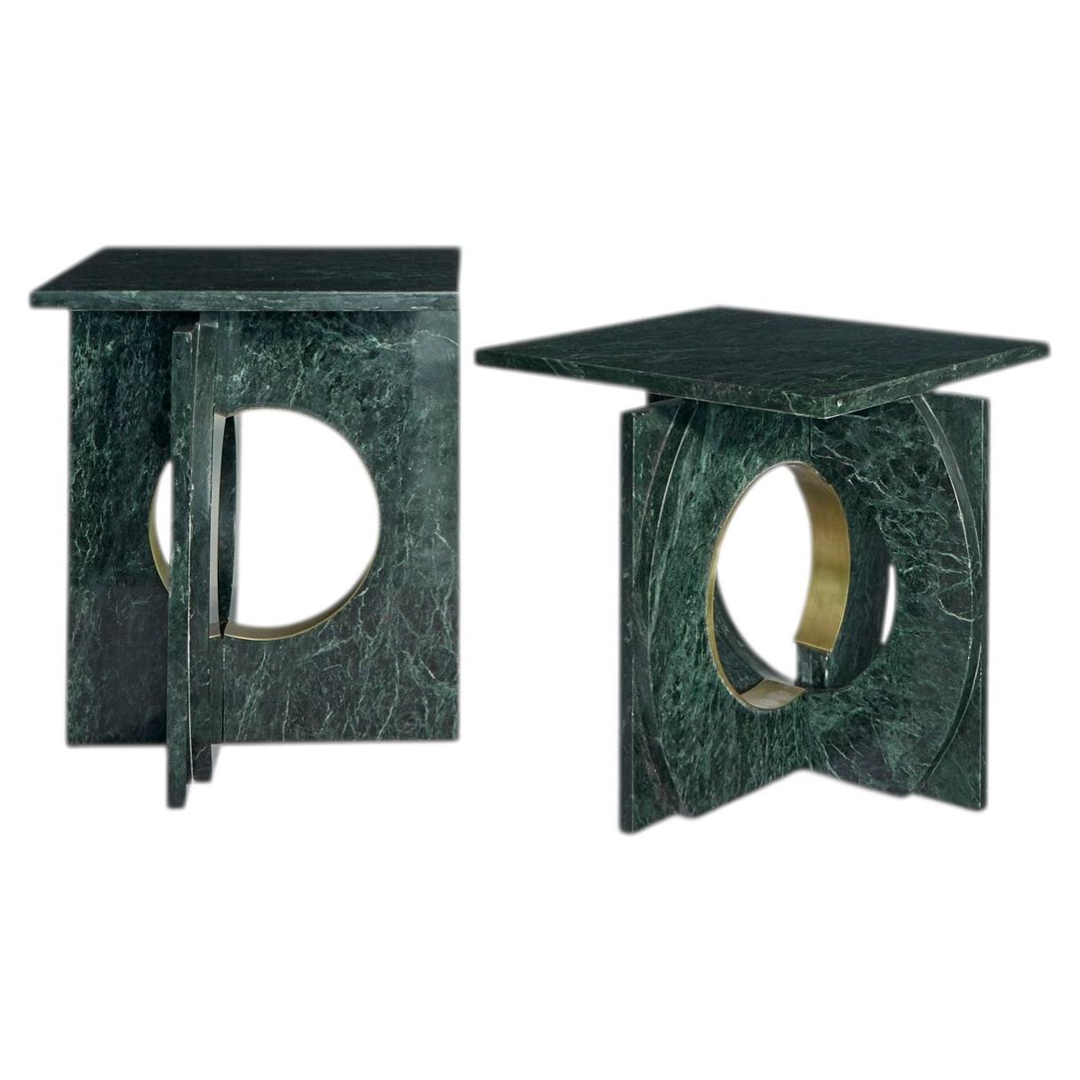 Mesa auxiliar Neptuno, mármol verde by ATRA en venta