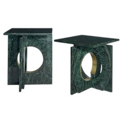 Mesa auxiliar Neptuno, mármol verde by ATRA