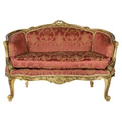 Pair of French Giltwood Loveseat Sofas