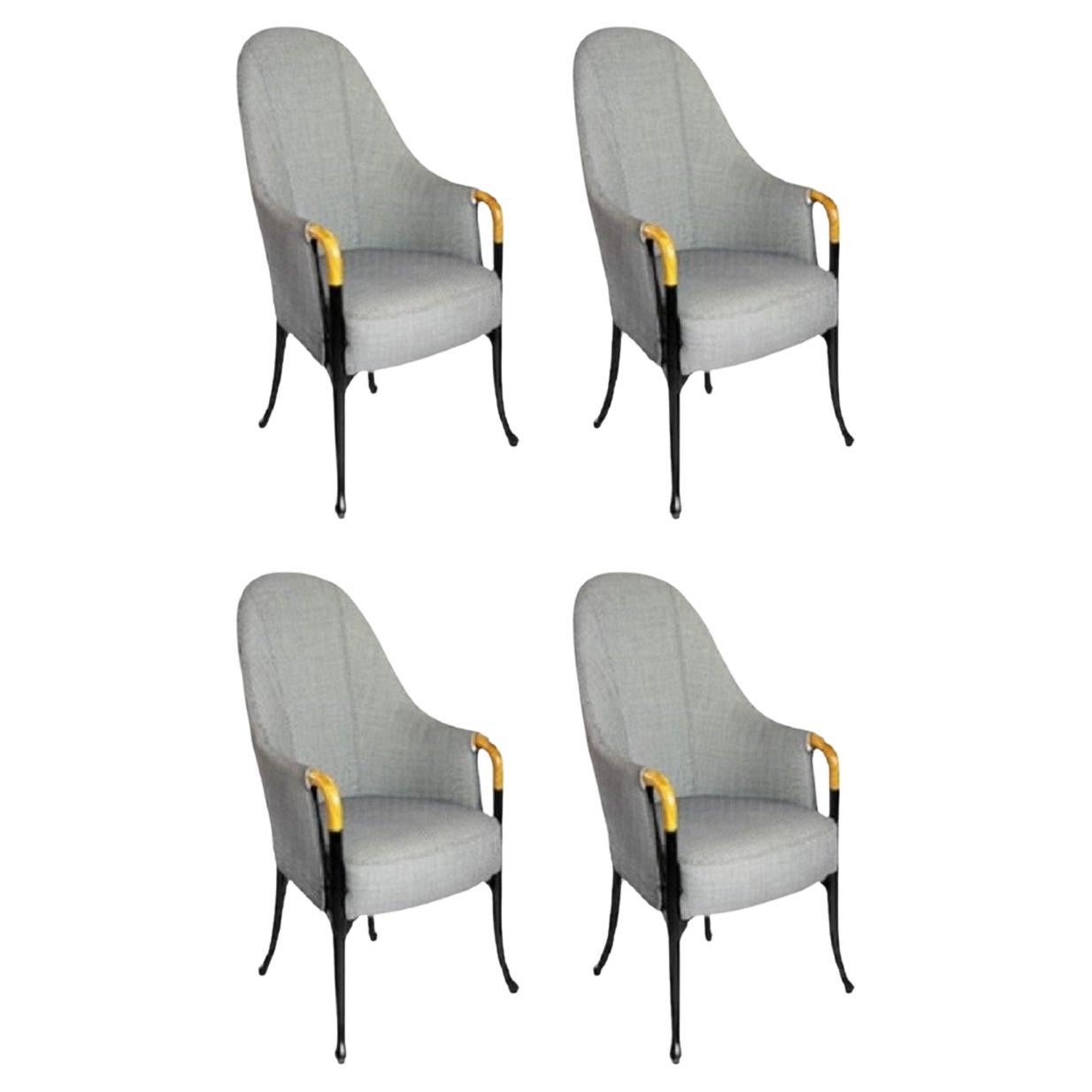 Satz mit 4 Stück. Giorgetti Progetti-Sessel von Umberto Asnago im Angebot