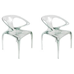 Set of 2 Pcs. Plexiglass Song Wen Zhong AVA Dining Chairs for Roche Bobois
