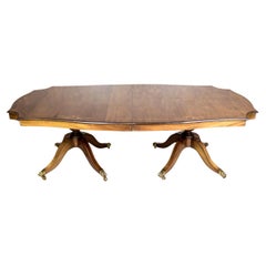 English, Extendable Dining Table Veneered with Mahogany, circa 1920