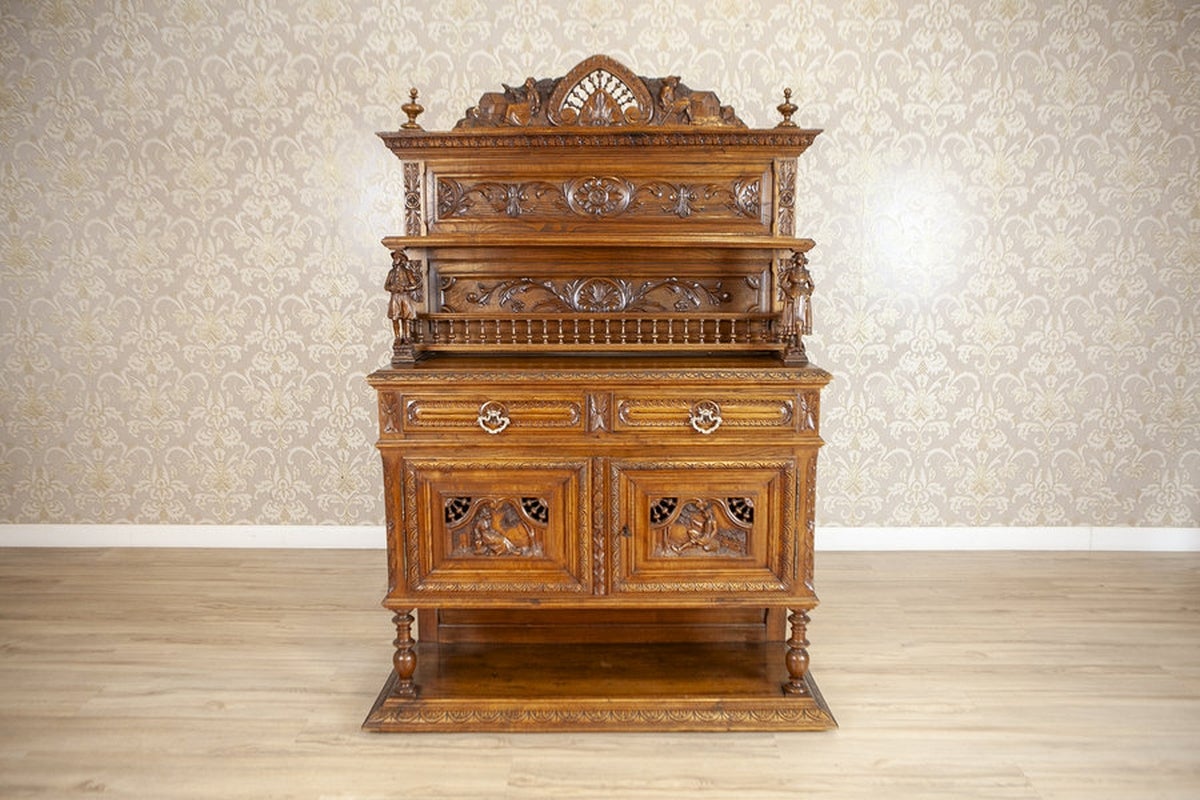 Breton-Style Oak Sideboard Circa 1890