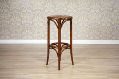 Thonet-Stylized Beech Wood Bar Stool, Circa 1980-1990
