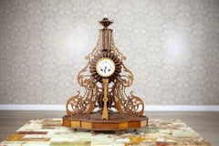 Unique Mantel Clock in Elaborate Exotic Wood Case, Late 19th Century