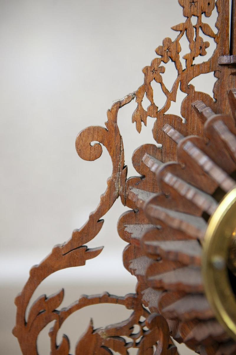 Unique Mantel Clock in Elaborate Exotic Wood Case, Late 19th Century For Sale 4