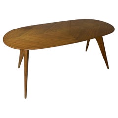 Ico Parisi Mid-Century Oval Dining Table, Wood, Italy, Circa 1965