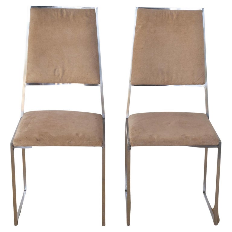 Willy Rizzo Italian Midcentury set of two Chairs Mid 70's For Sale
