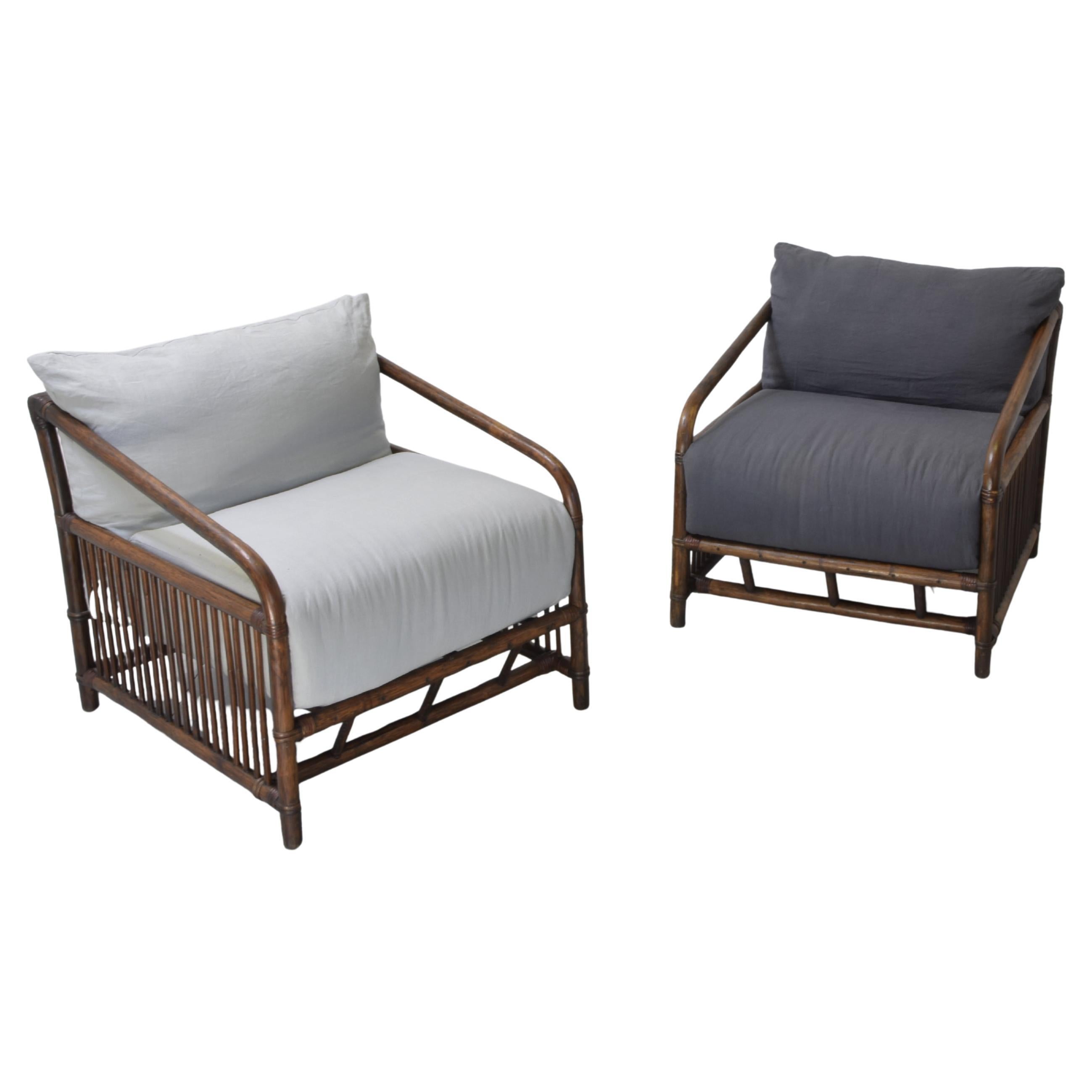 Vivai del Sud sillones de ratán de bambú años 60. en venta