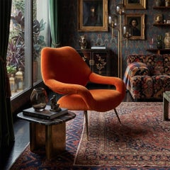 Gastone Rinaldi DU 55 Armchair for RIMA, Walnut and Brass, 1956