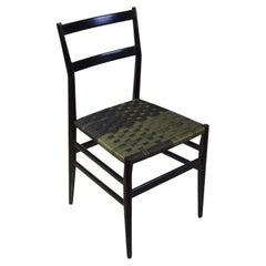 Gio Ponti Leggera Chair for Cassina Black Lacquered Ash 1950s