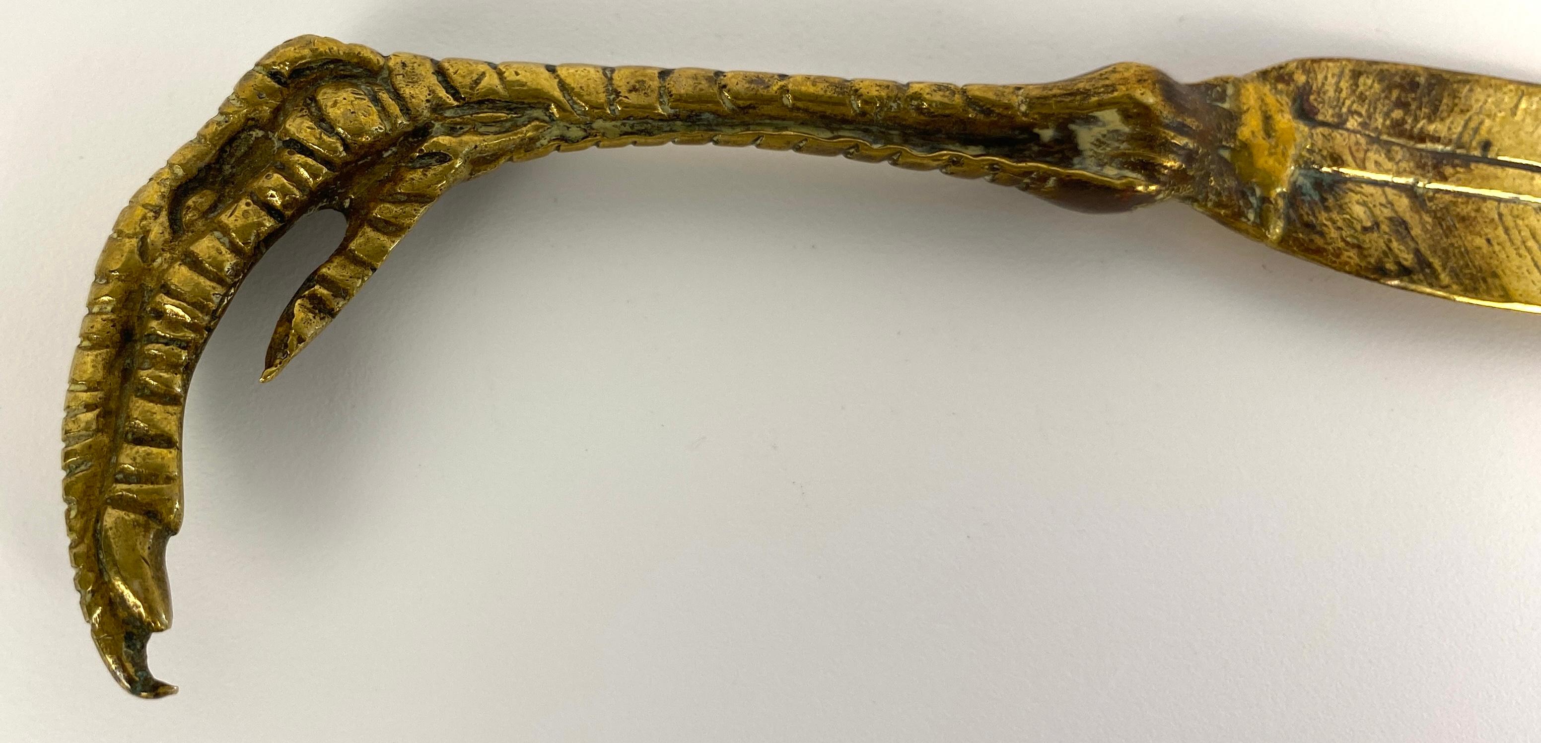 Französisch Art Deco Bronze Claw & Quill Brieföffner, seltene Bronze Brieföffner im Zustand „Gut“ im Angebot in Miami, FL
