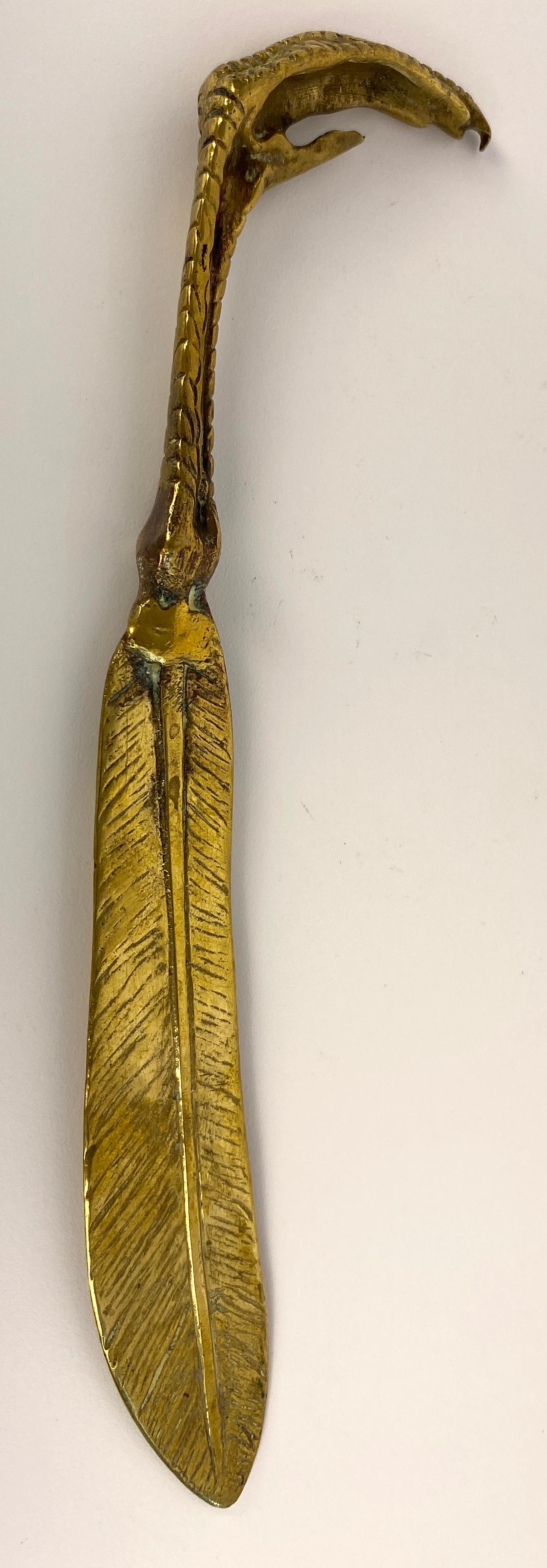 Französisch Art Deco Bronze Claw & Quill Brieföffner, seltene Bronze Brieföffner im Angebot 2