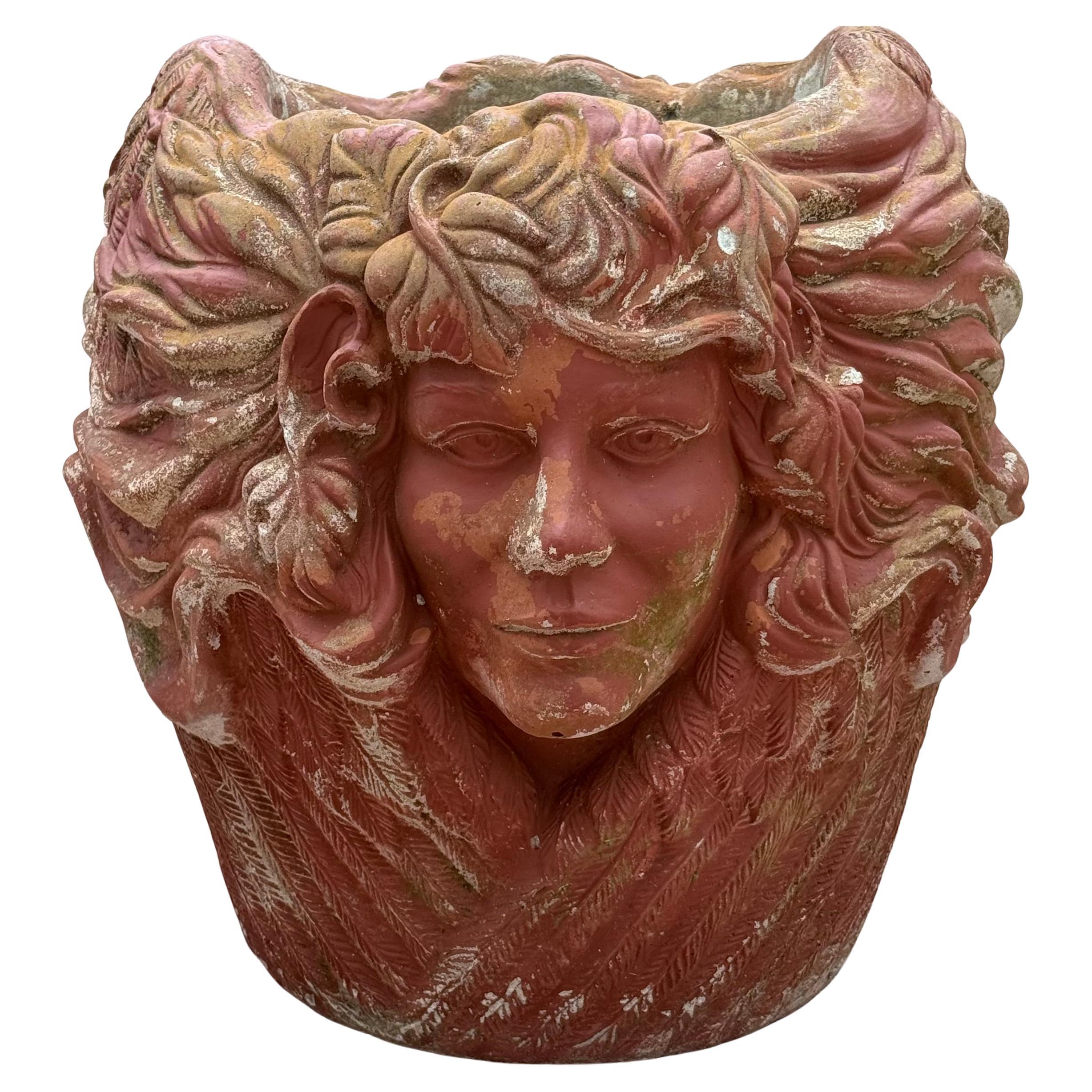 French Classical Revival Limestone Planter, Finely Carved Limestone Jardiniere For Sale