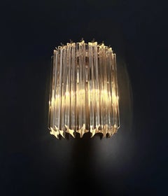 Venini Murano Glass and Brass Wall Sconce, Mid-Century Modern
