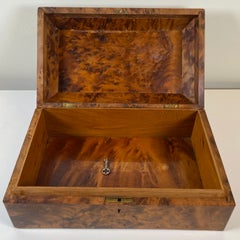 French Art Deco Jewelry Box, Handcrafted Amboyna Wood, 1930s, France