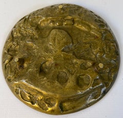 French Art Nouveau Gilt Bronze Vide-Poche with Woodland Animal & Bird Relief