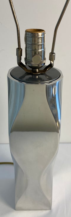 Vintage Mid-Century Modern Sculptural Chrome Table Lamp Space Age Design