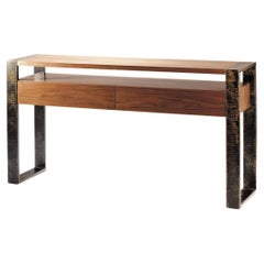 Console Table Iron in Wood and Metal Feet