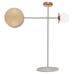 Art Deco inspired Monaco Floor Lamp in Taupe and Powder and Brass