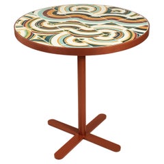 Table de salle à manger Caldas 75Ø avec carreaux multicolores faits à la main
