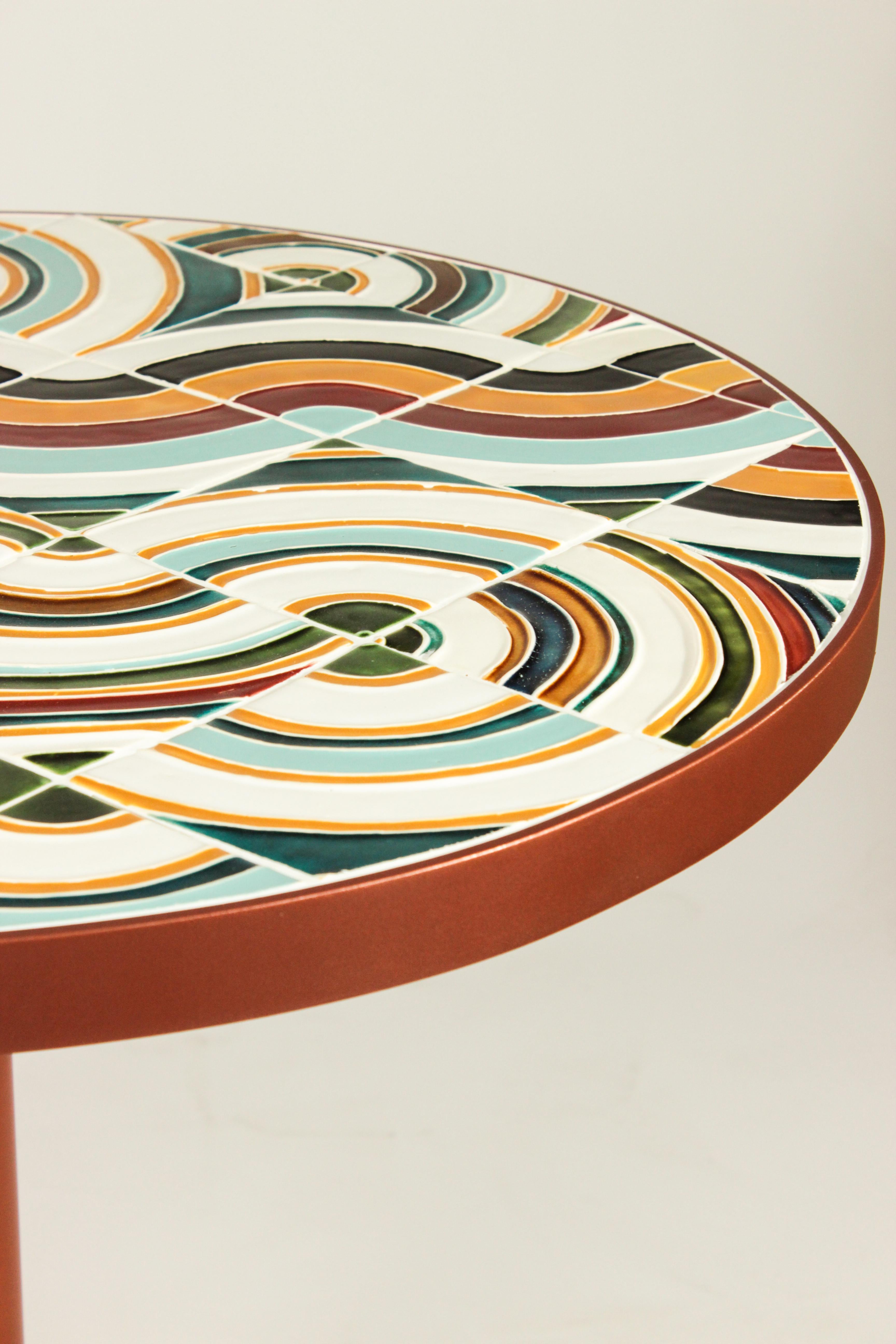 Table de salle à manger Caldas 75Ø avec carreaux multicolores faits à la main Neuf - En vente à Lisbon, PT