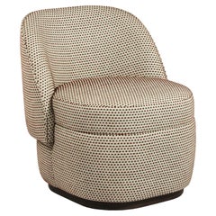 Fauteuil Bisou Moderne Rembourrage en points rouges et base en Wood Wood