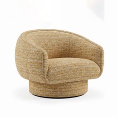 Fauteuil pivotant Moon en tissu Vienna Desert