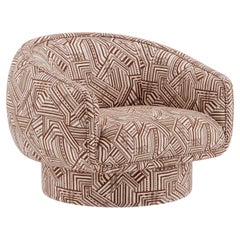 Fauteuil pivotant Moon en tissu « Charade Cognac »
