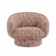 Fauteuil pivotant Moon en tissu « Charade Cognac »