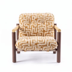 Handmade Contemporary James Armchair in Labyrinth Ochre fabric