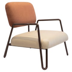 Miami Armchair with Brown Metal Laser Eco Oyster Seat and Vienna BackFabric