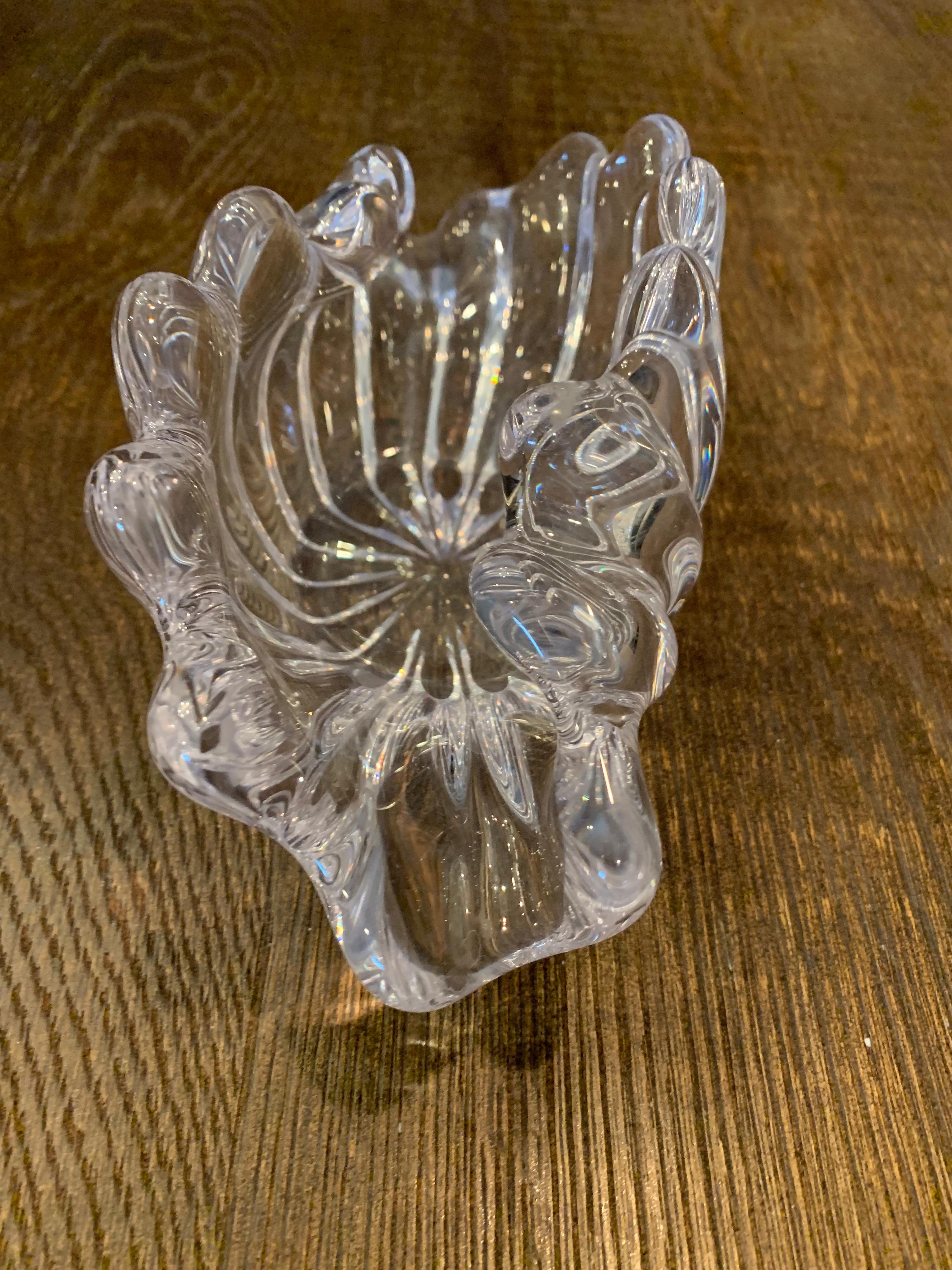 Hand-Crafted Vintage Cofrac Art Verrier France Crystal Art Glass Bowl, 1970s For Sale