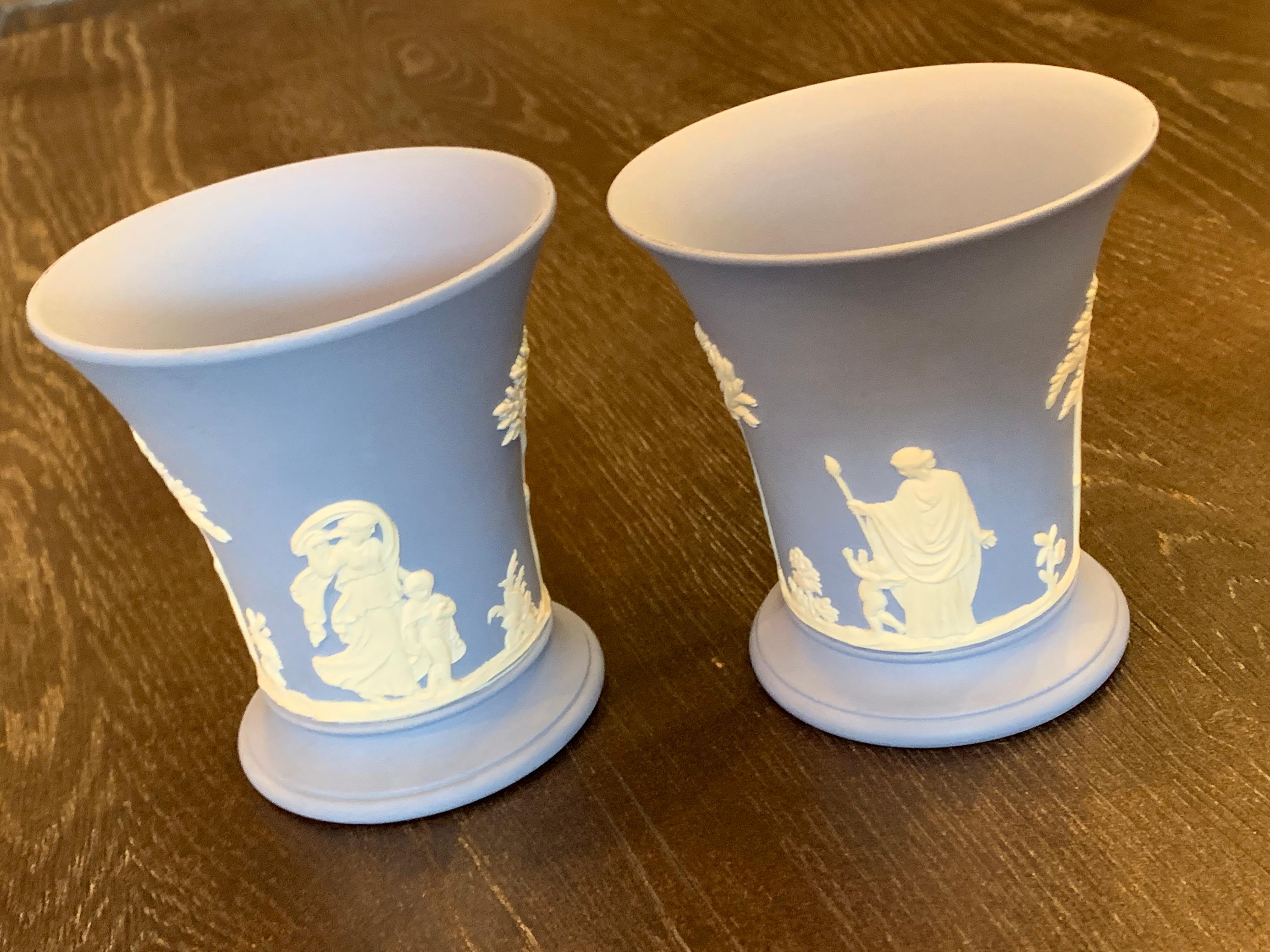 Hand-Crafted Vintage Wedgwood Jasperware Posy Vases/ 2 available 