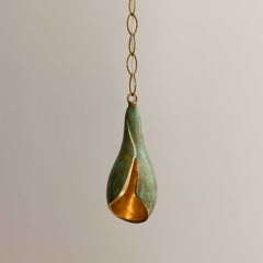 5 Port Round Canopy with 5x Lirio in Verdigris Finish, Flor de Bronce Collection