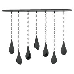 7 Port Oval Canopy with 7x Lirio in Verdigris Finish, Flor de Bronce Collection