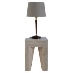 Tischlampe im Mid-Century-Stil von Göteborgs Armaturhantverk, Teakholz und Messing, Schweden