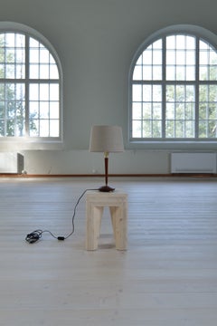 Tischlampe im Mid-Century-Stil von Göteborgs Armaturhantverk, Teakholz und Messing, Schweden