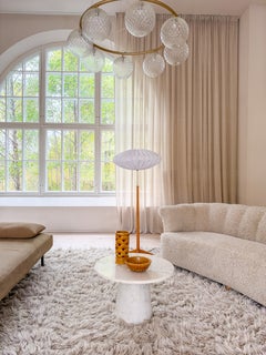Midcentury Floor Lamp by Bergboms, Birch Wood & Brass, Sweden, 1960s