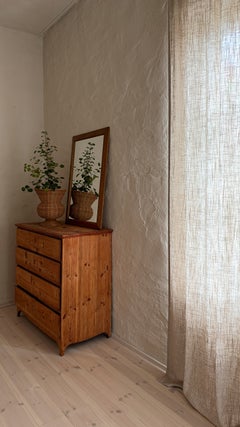 Sculptural Wall Mirror Oak & Crystal Glass, Sweden, 1960s