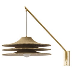 Hand Crafted Long Wall Light Sconce with Simple Shade 03, Double Cloth