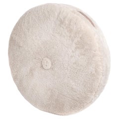 Cuscino da terra rotondo oversize in shearling in Dune di Moses Nadel