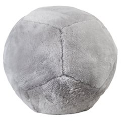Round Ball Ottoman X 18"Ø in Grey Sheepskin Shearling by Moses Nadel