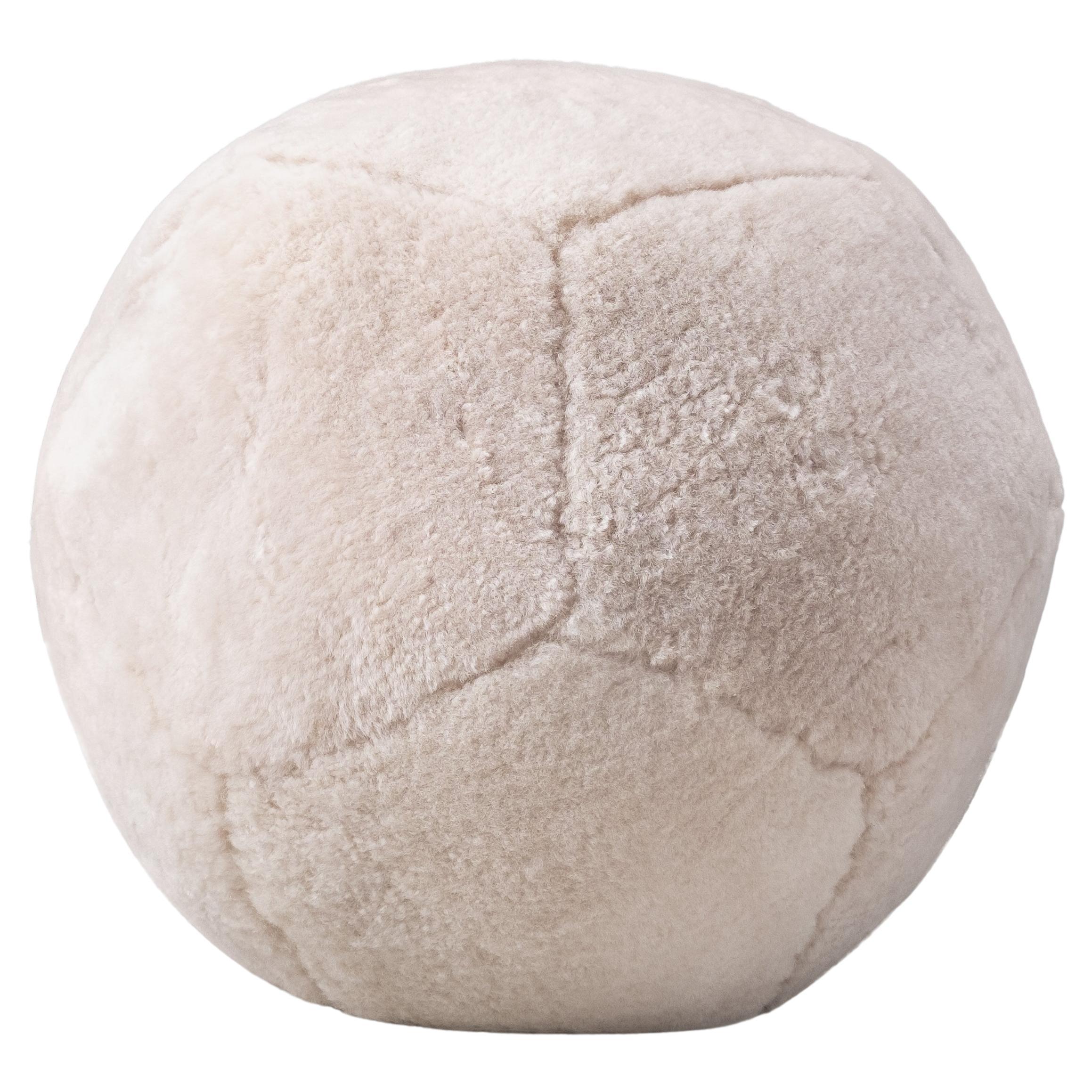 Shearling Footstool in Dune by Moses Nadel