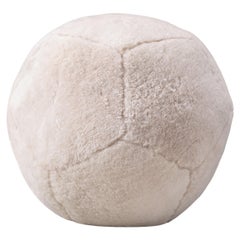 Shearling Footstool in Dune by Moses Nadel