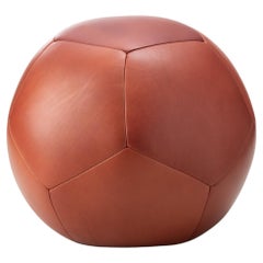 Round Ball Ottoman in Caramel Leather by Moses Nadel