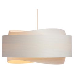 Lampadario a sospensione da 23 pollici in legno ecologico bianco, moderno e di metà secolo